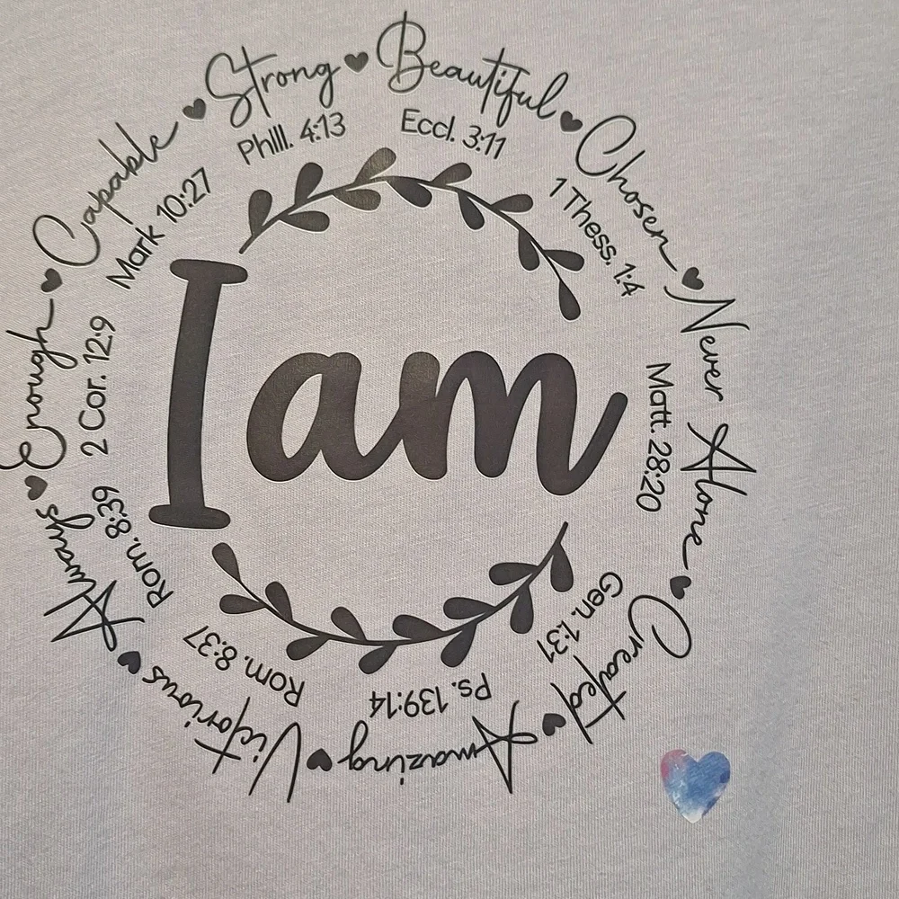 Motivational I Am Hand Pressed Tee - Picture 1 of 4